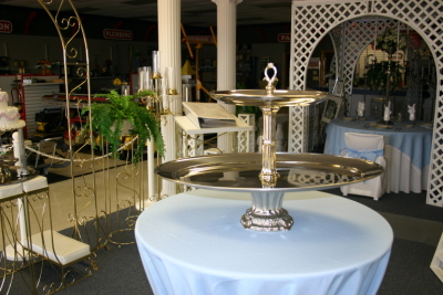 Two tier silver serving tray