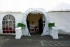 20X40 Frame tent w/sides,  Lattice heart arch & Balustrade