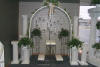 Wide lattice arch, Silver plant stand, Silver double heart, Silver kneeling bench & Columns