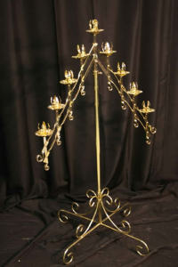 Brass 9 Light Adjustable Candelabra